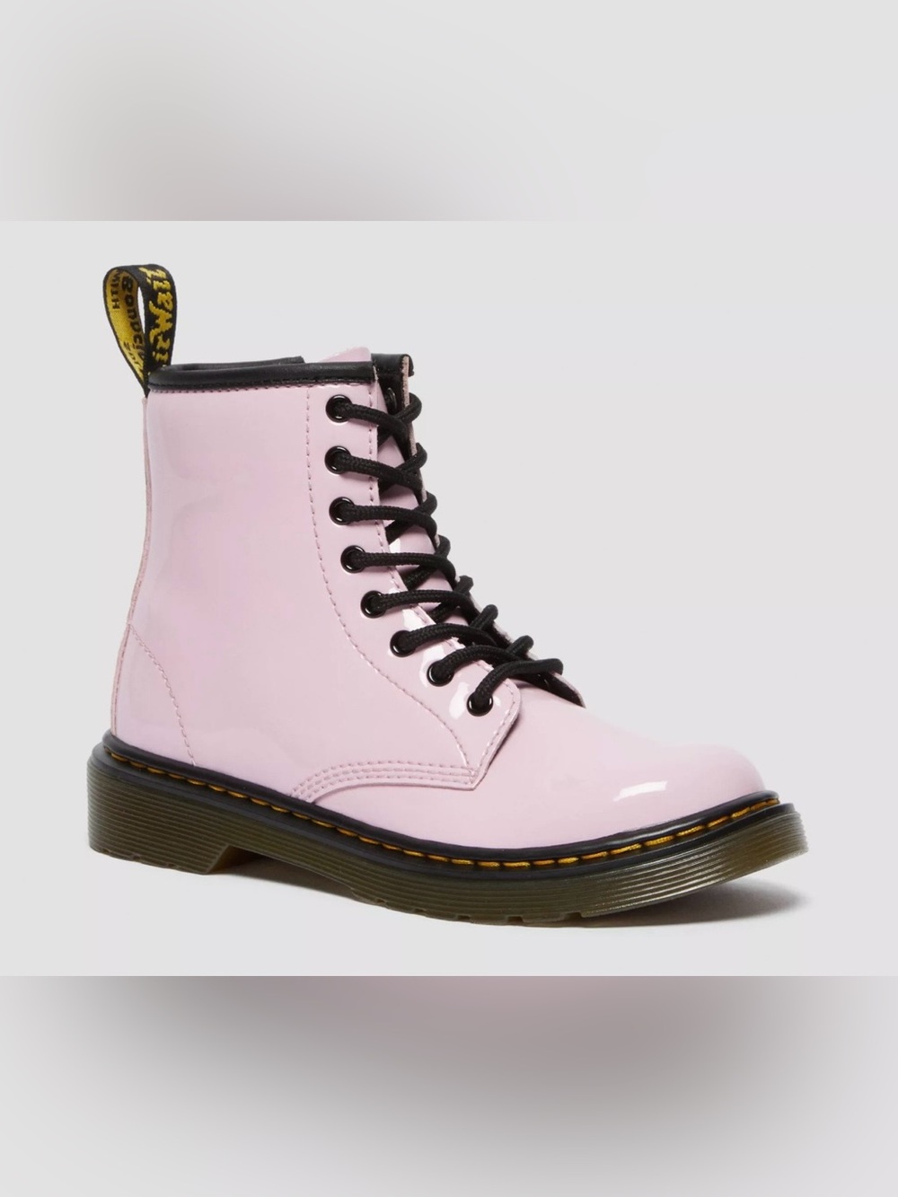 NWB Dr. Martens Toddler Girl Pink Patent Lace-Up Combat Boots